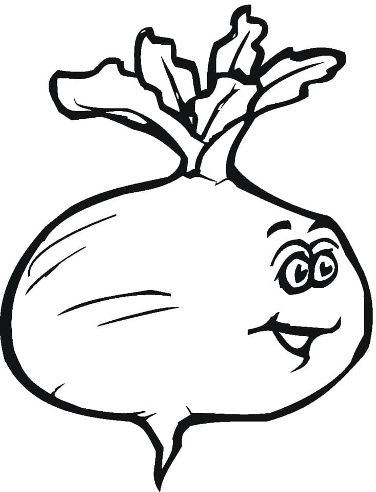 Desenho de Beterraba Engracada para Colorir