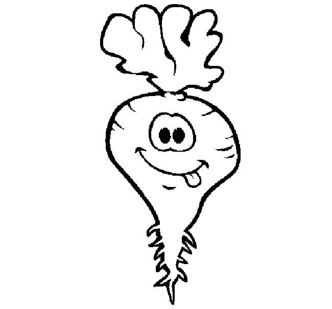 Desenho de Beterraba Fofinha para Colorir