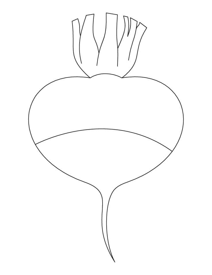 Desenho de Beterraba para Colorir com Lápis de Cor