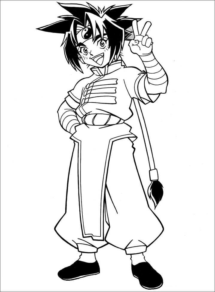 Desenho de Beyblade para Colorir com Giz de Cera