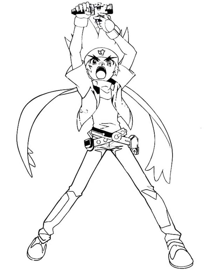 Desenho Gingka Hagane de Beyblade para Colorir