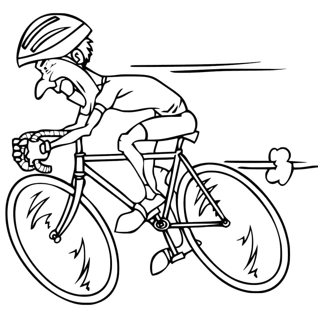 Desenho de Corredor na Bicicleta para Colorir