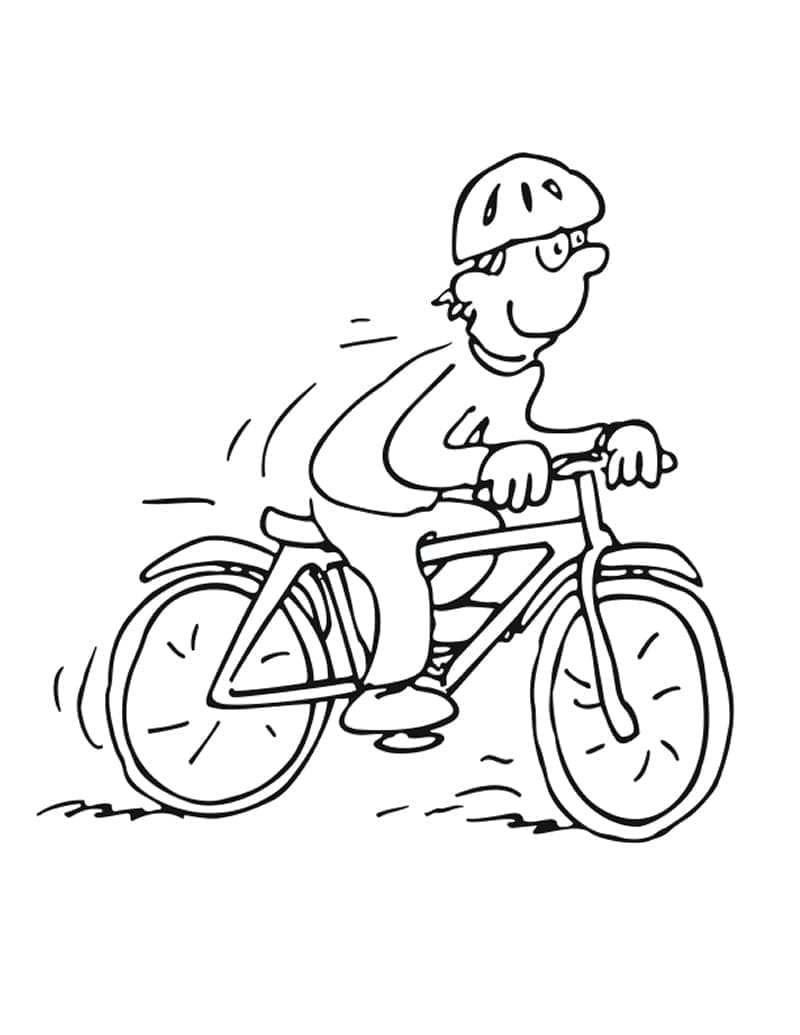 Desenho de Menino Anda de Bicicleta para Colorir