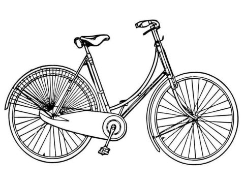 Desenho de Uma Bicicleta Normal para Colorir