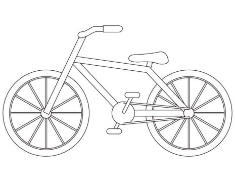 Desenho de Uma Bicicleta Simples para Colorir
