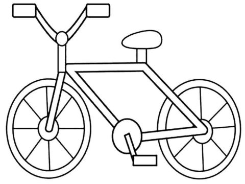 Desenho de Uma Bicicleta Muito Simples para Colorir