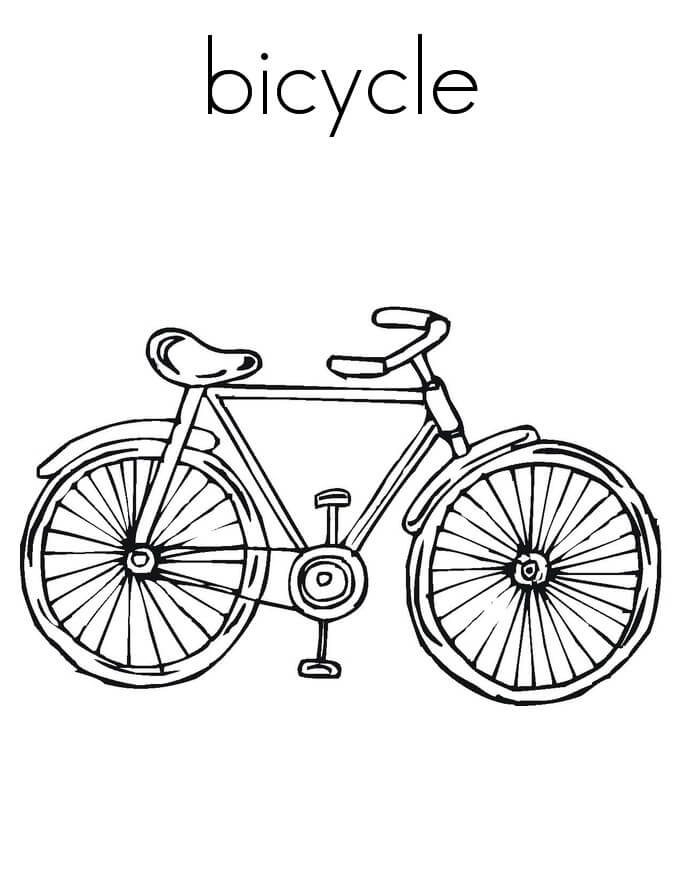 Desenho de Bicicleta Imprimivel para Imprimir e Colorir
