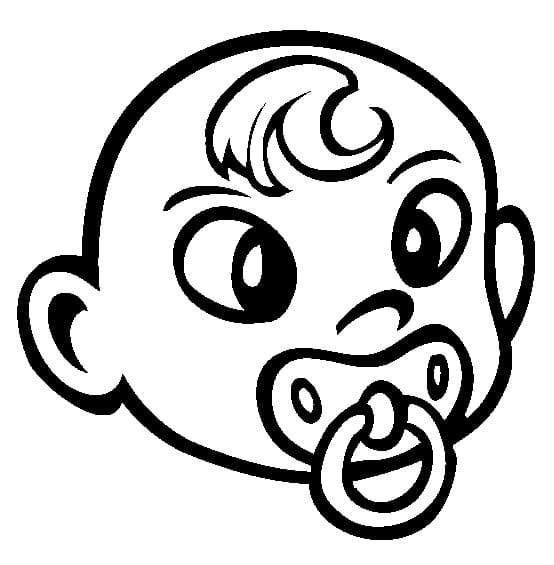Desenho de Bebê com Bico para Colorir