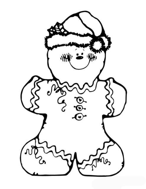 Desenho de Homem de Gengibre Bonito para Colorir