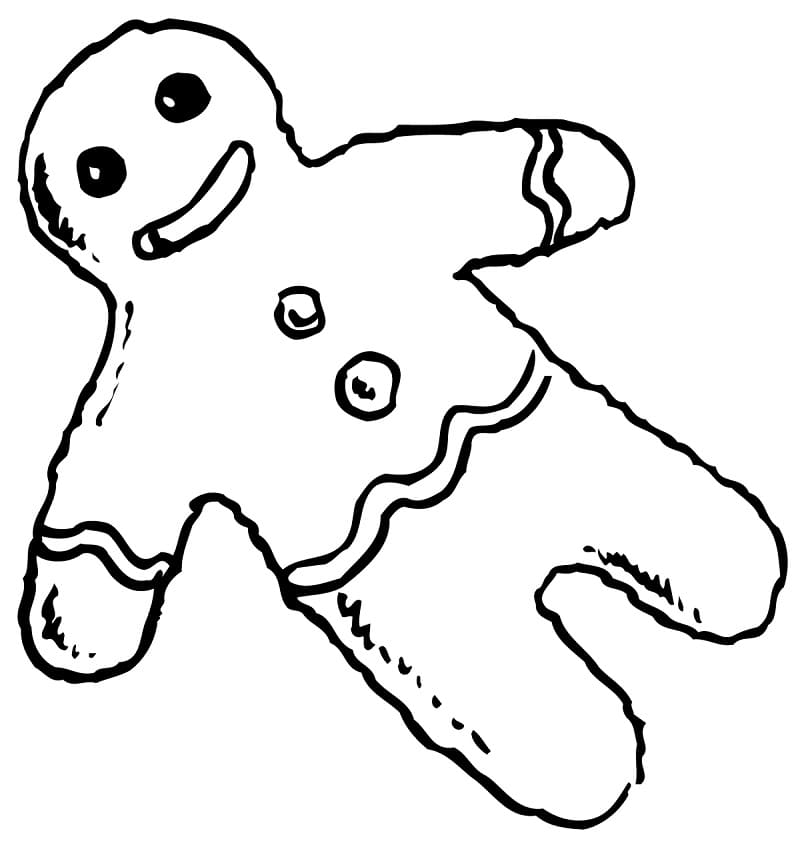 Desenho de Homem de Gengibre Deitado para Colorir
