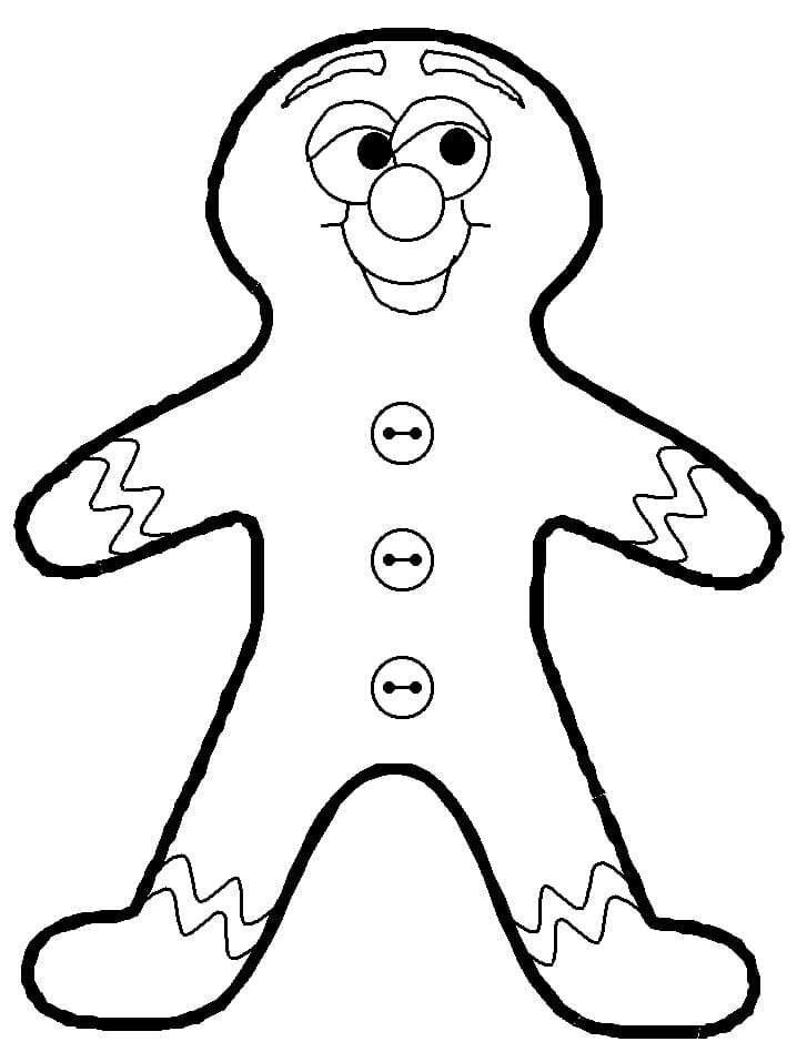 Desenho de Homem de Gengibre Engraçado para Colorir