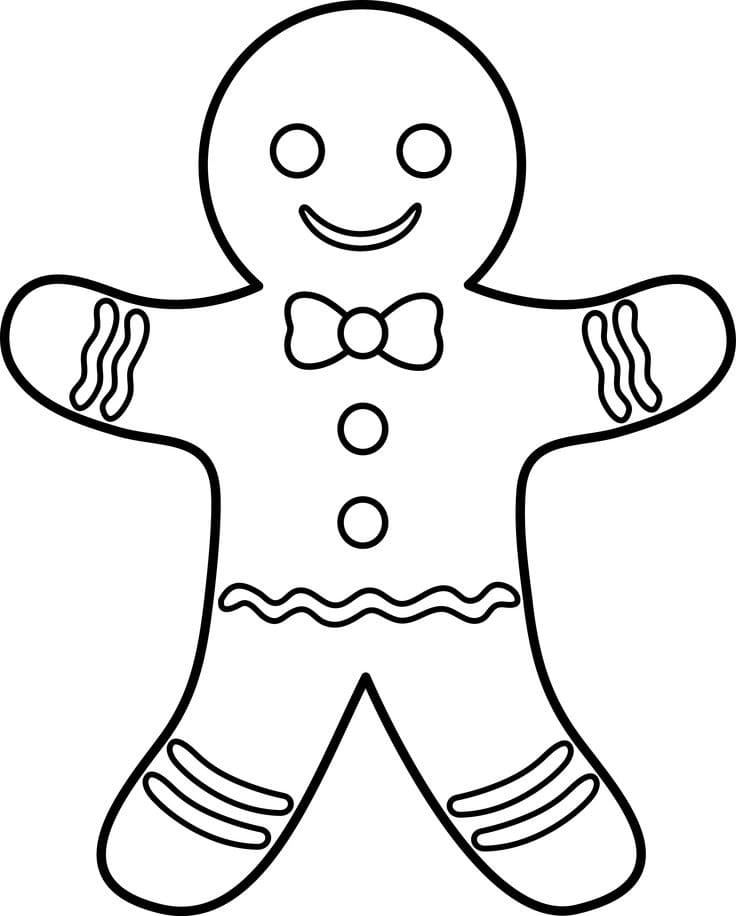 Desenho de Homem de Gengibre Fácil para Colorir