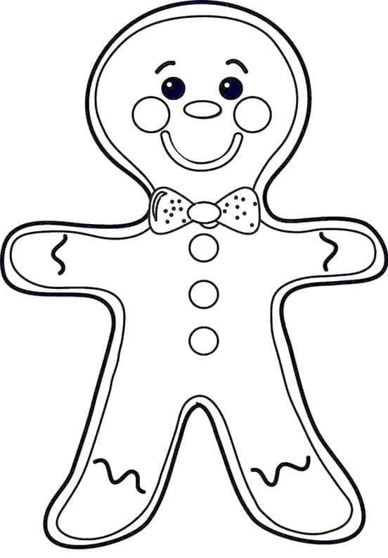 Desenho de Homem de Gengibre Feliz para Colorir