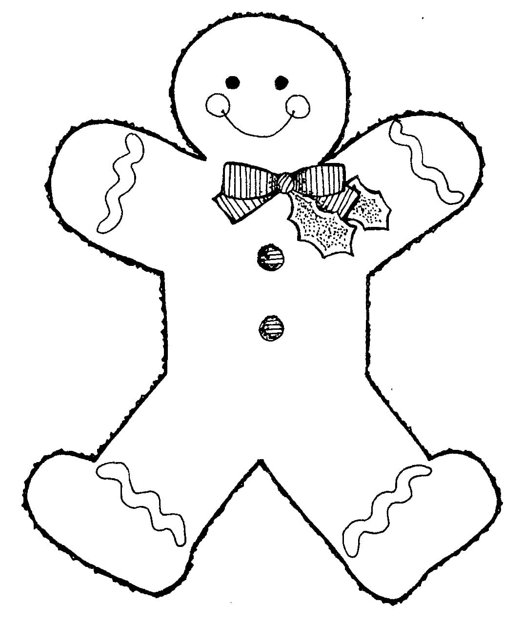 Desenho de Homem de Gengibre para o Natal para Colorir