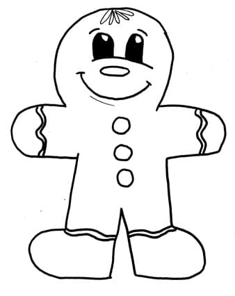 Desenho de Homem de Gengibre para Pintar