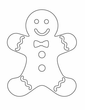 Desenho de Homem de Gengibre Simples para Colorir