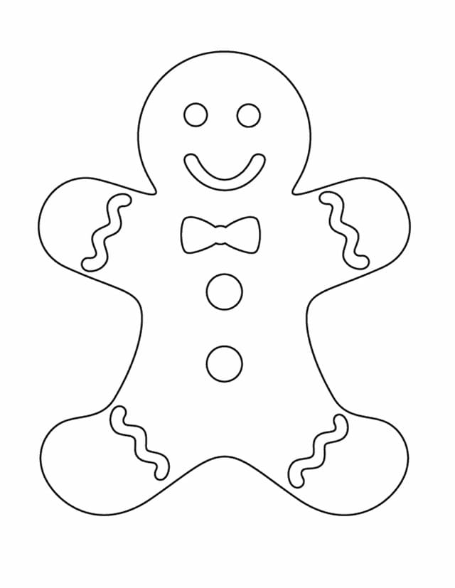 Desenho de Homem de Gengibre Simples para Colorir
