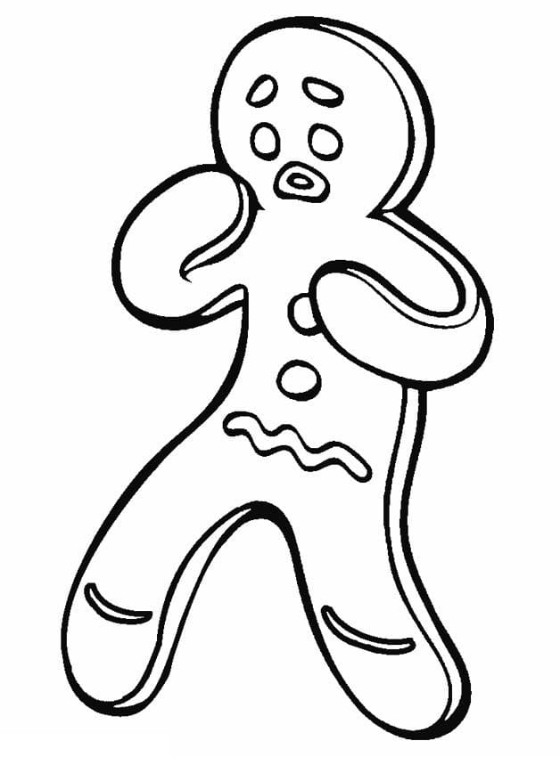 Desenho de Homem de Gengibre Triste para Colorir