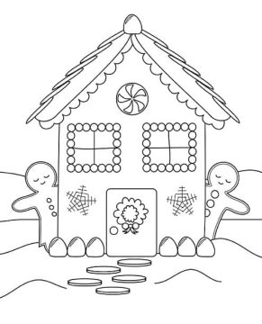 Desenho de incrível casa de Gengibre para Colorir