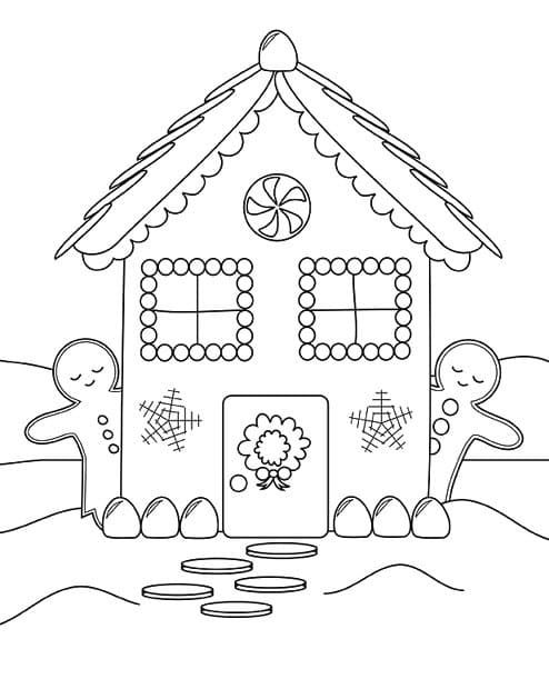 Desenho de Incrível Casa de Gengibre para Colorir