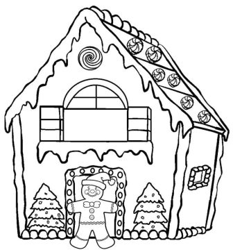 Desenho de Uma casa de Gengibre para Colorir