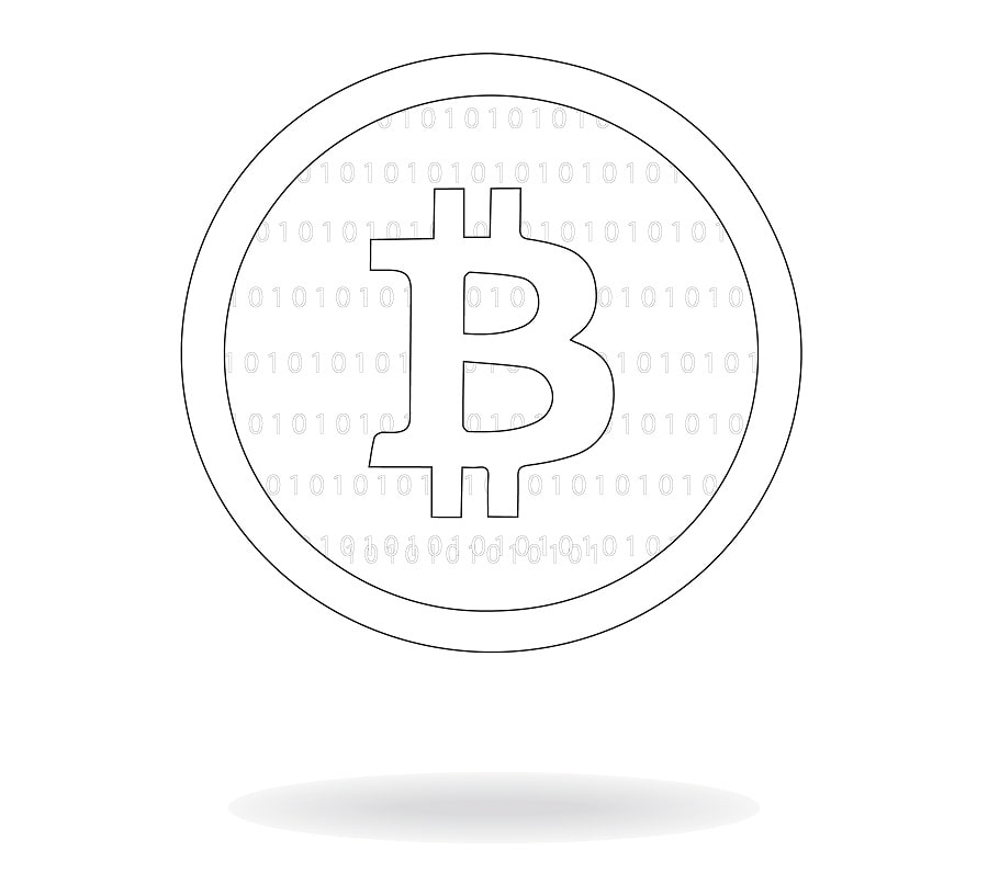 Desenho de Bitcoin Download para Colorir