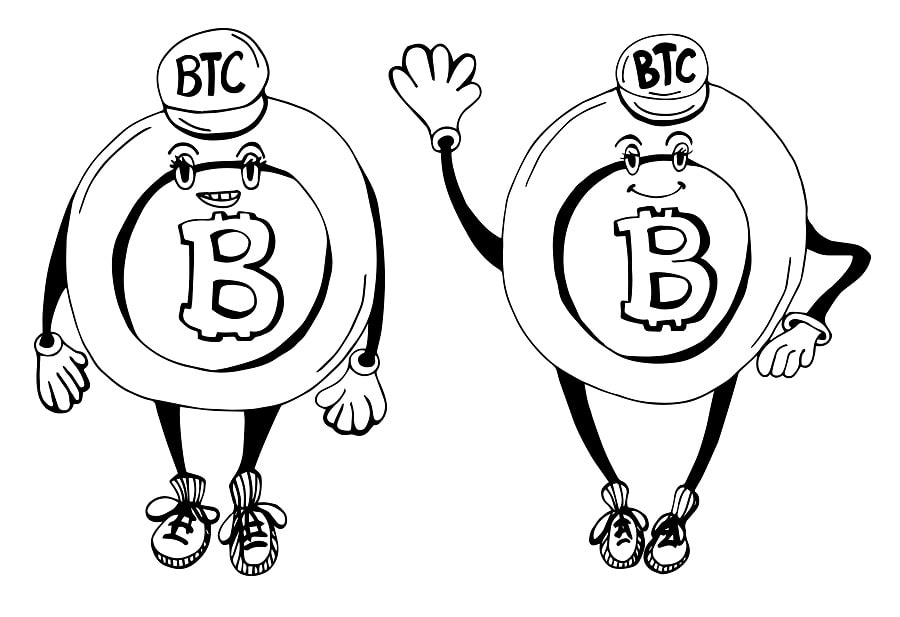 Desenho de Bitcoin Download para Imprimir e Colorir