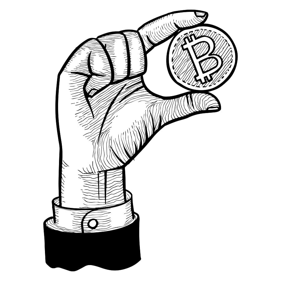 Desenho de Bitcoin Download Pdf para Colorir