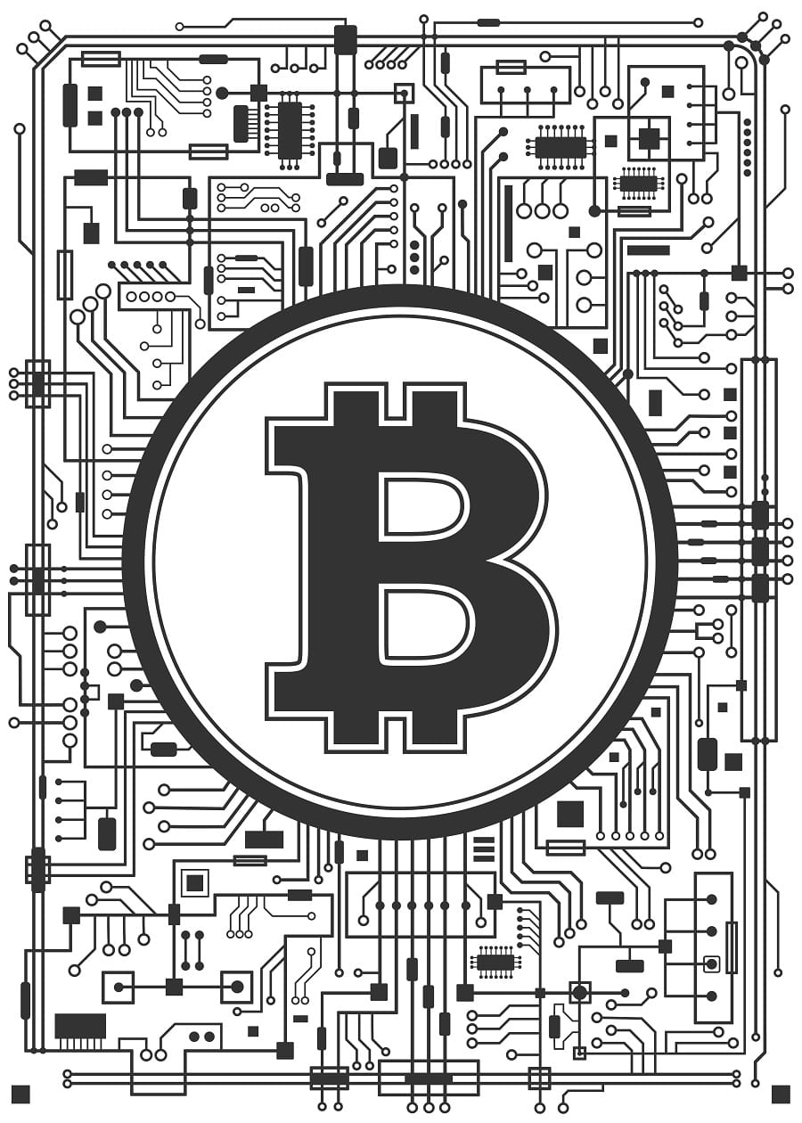 Desenho de Bitcoin Grátis para Colorir