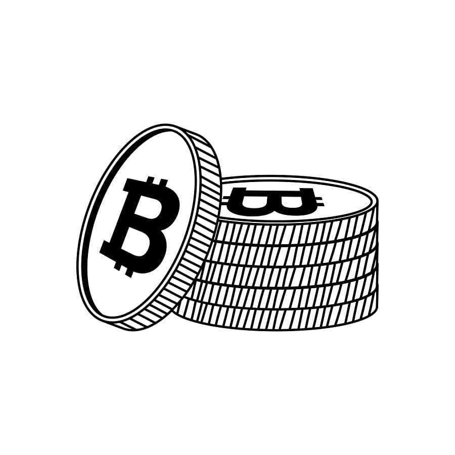 Desenho de Bitcoin Grátis Pdf para Colorir
