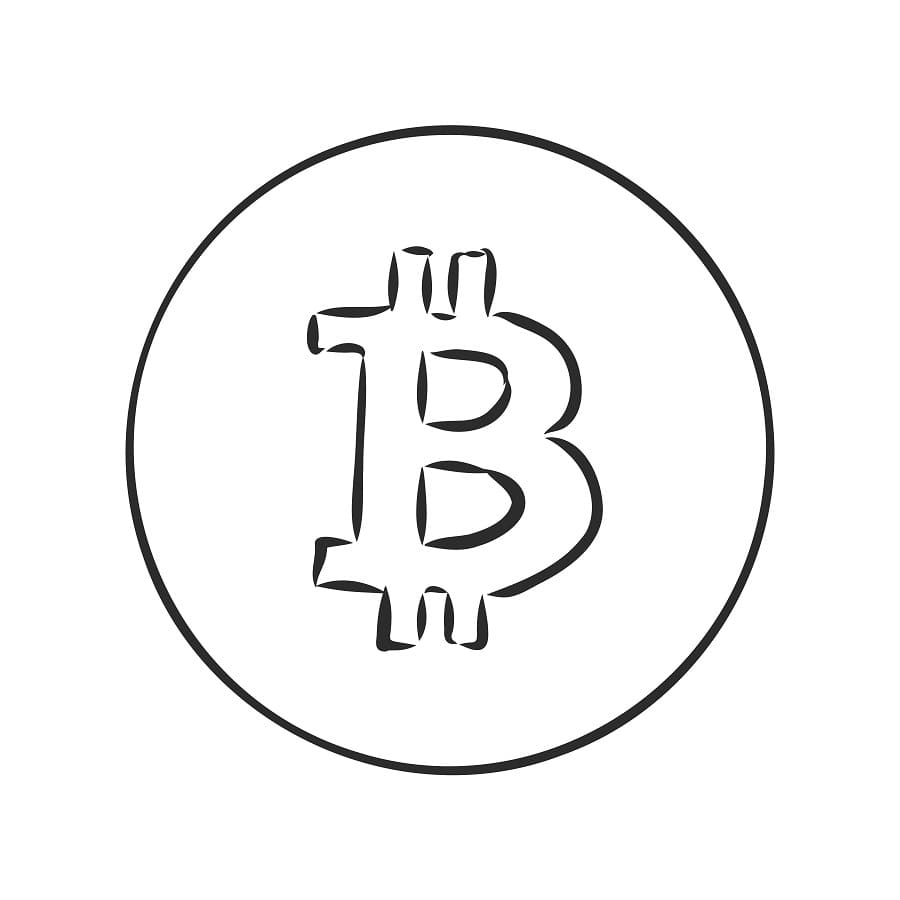Desenho de Bitcoin Imprimivel para Colorir
