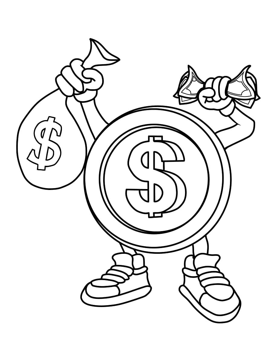 Desenho de Bitcoin Imprimivel Pdf para Colorir