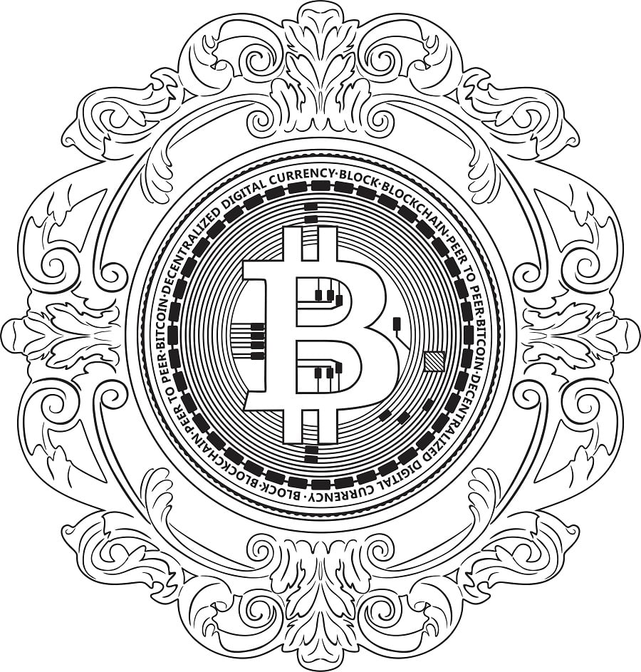 Desenho de Bitcoin para Colorir Download