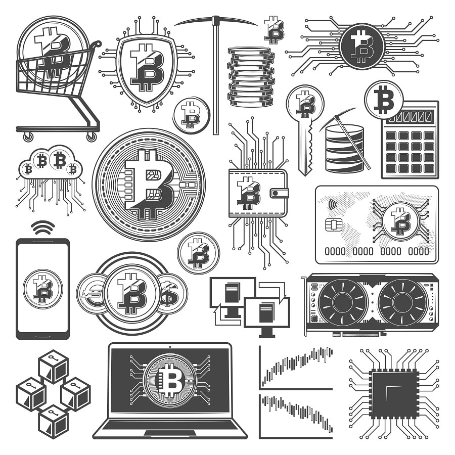 Desenho de Bitcoin Pdf para Colorir Grátis