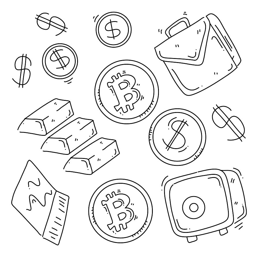 Desenho de Bitcoin Pdf para Colorir