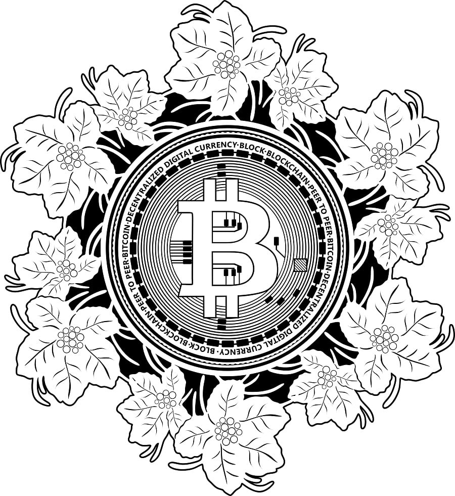 Desenho de Bitcoin Pdf para Imprimir e Colorir