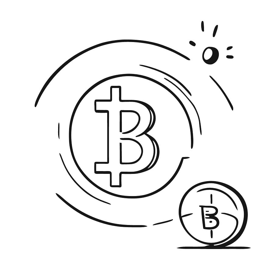 Desenho de Criptomoeda Bitcoin Grátis para Colorir