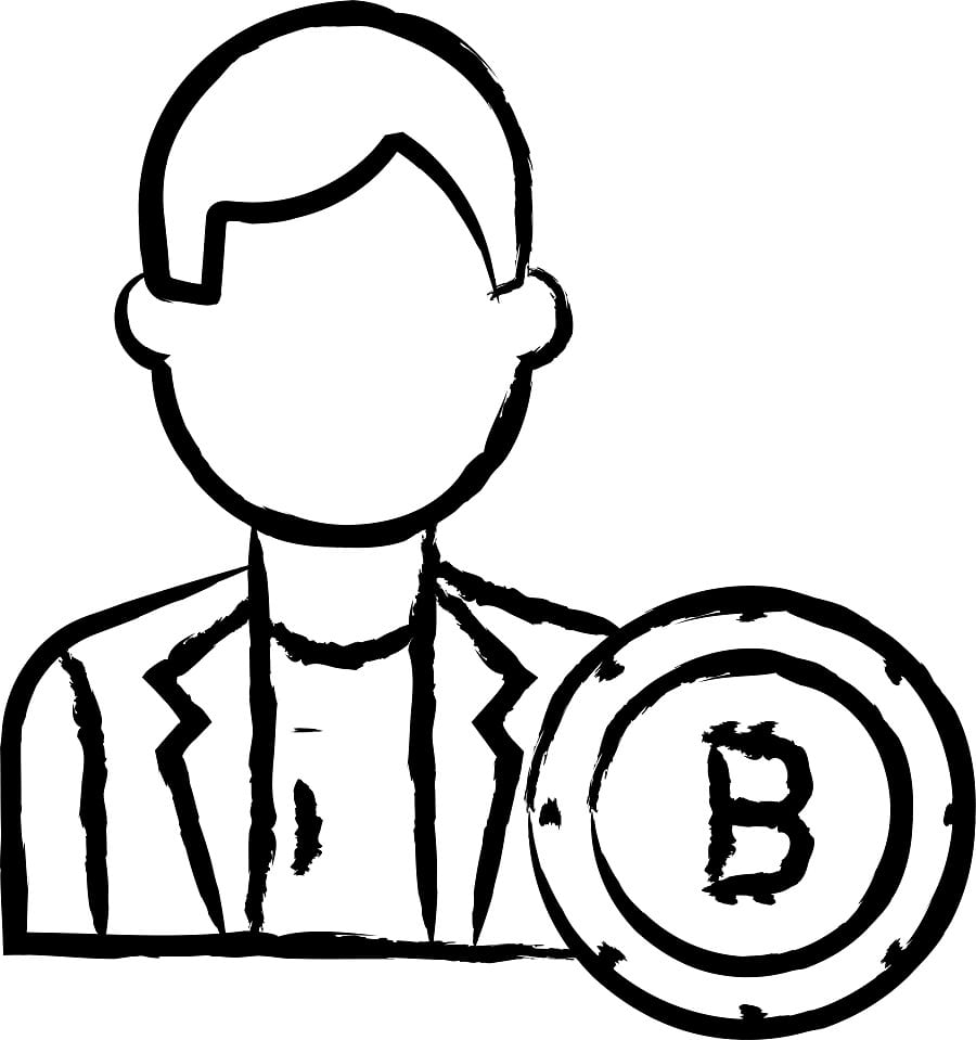 Desenho de Criptomoeda Bitcoin Imprimivel para Colorir