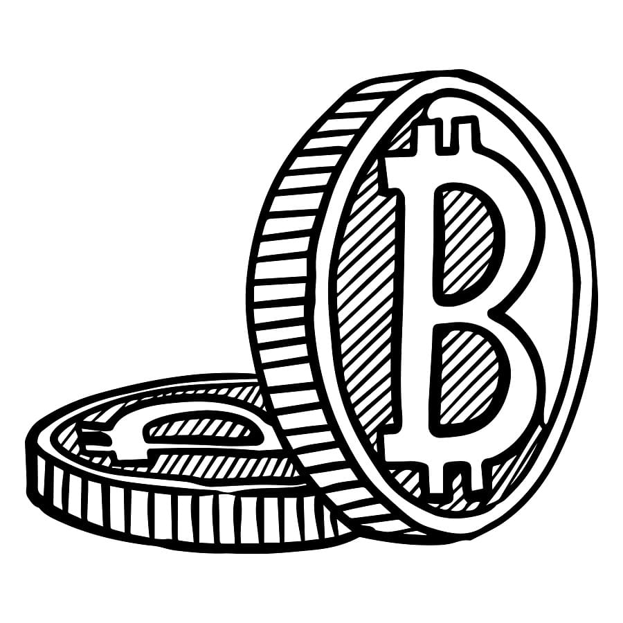 Desenho de Criptomoeda Bitcoin Pdf para Colorir Grátis