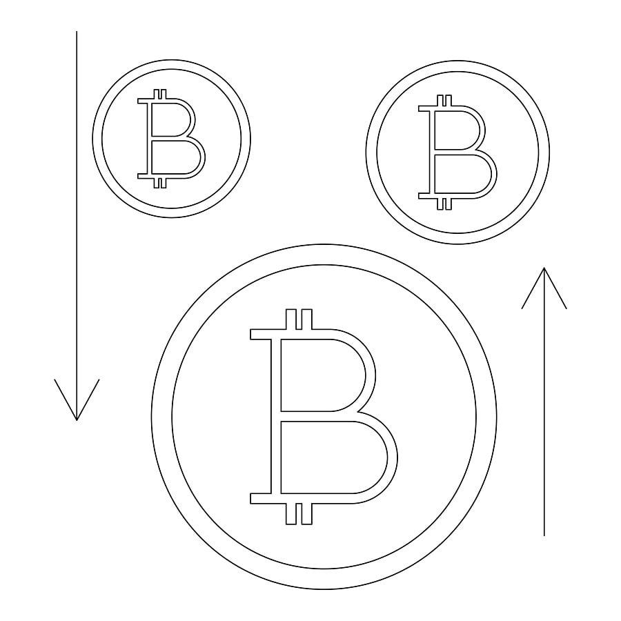 Desenho de Criptomoeda Bitcoin Pdf para Colorir