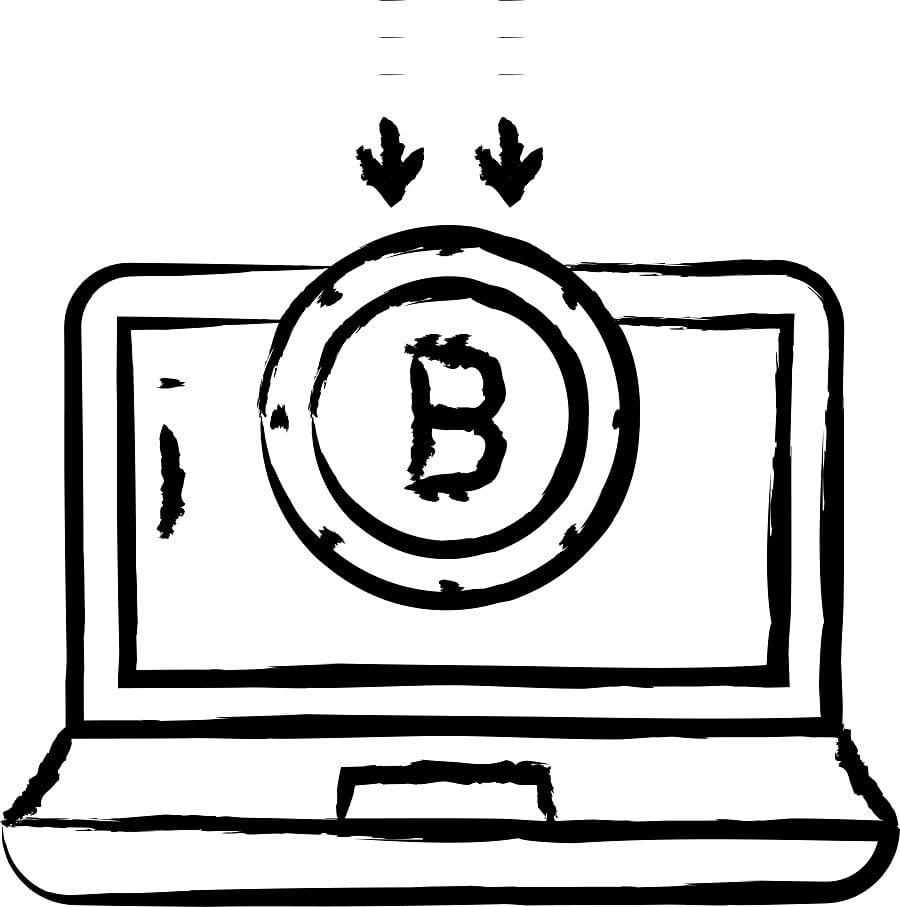 Desenho de Dinheiro Bitcoin Grátis para Imprimir e Colorir