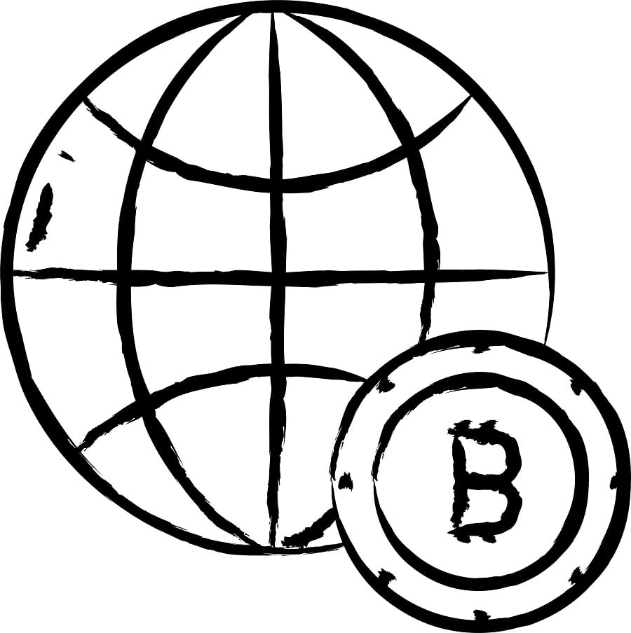 Desenho de Dinheiro Bitcoin Imprimivel para Imprimir e Colorir
