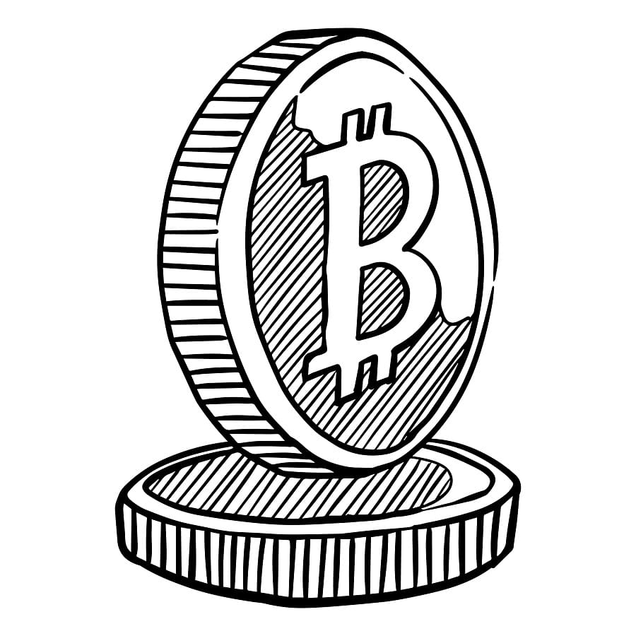 Desenho de Investimento Bitcoin Grátis Pdf para Colorir