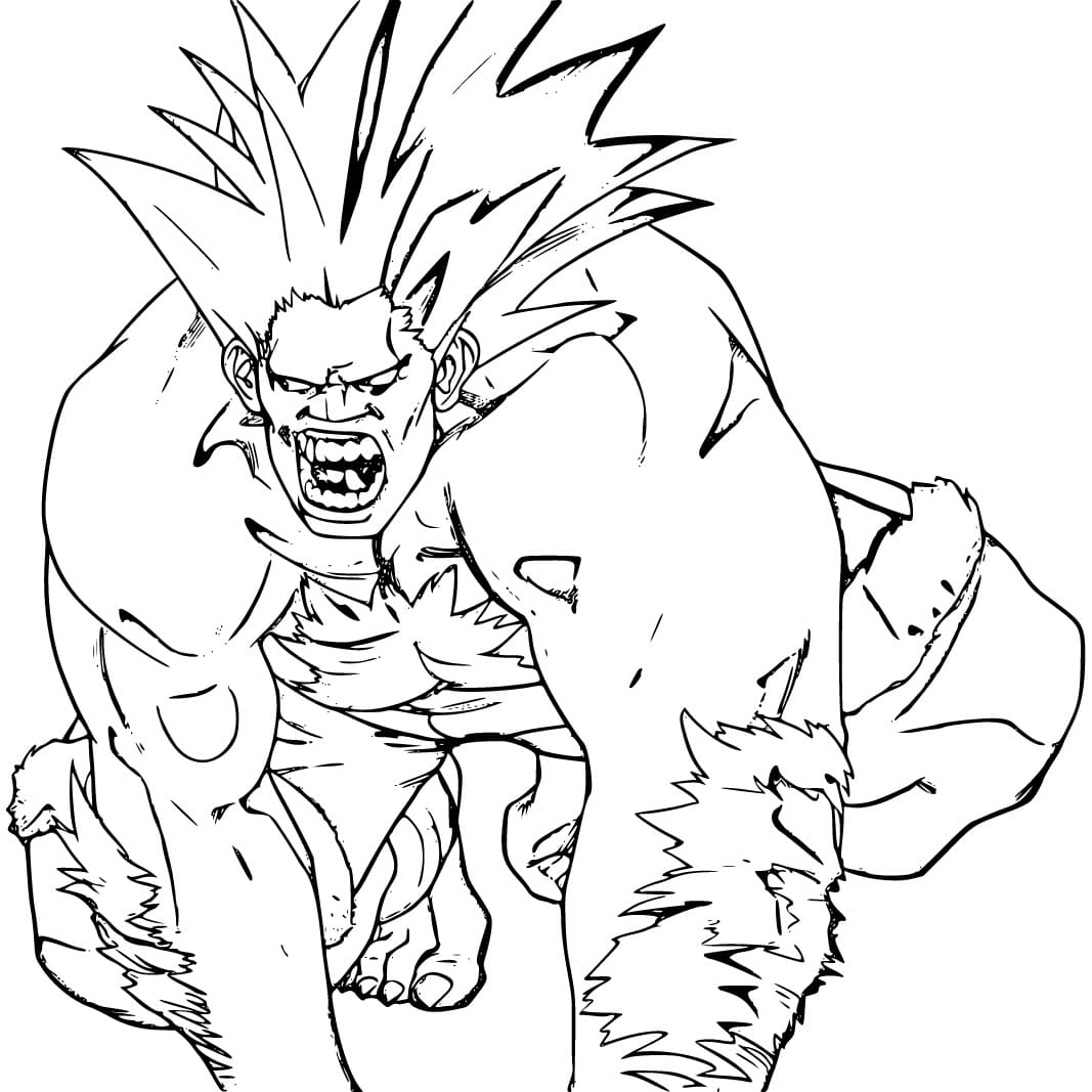 Desenho de Blanka em Pdf para Colorir