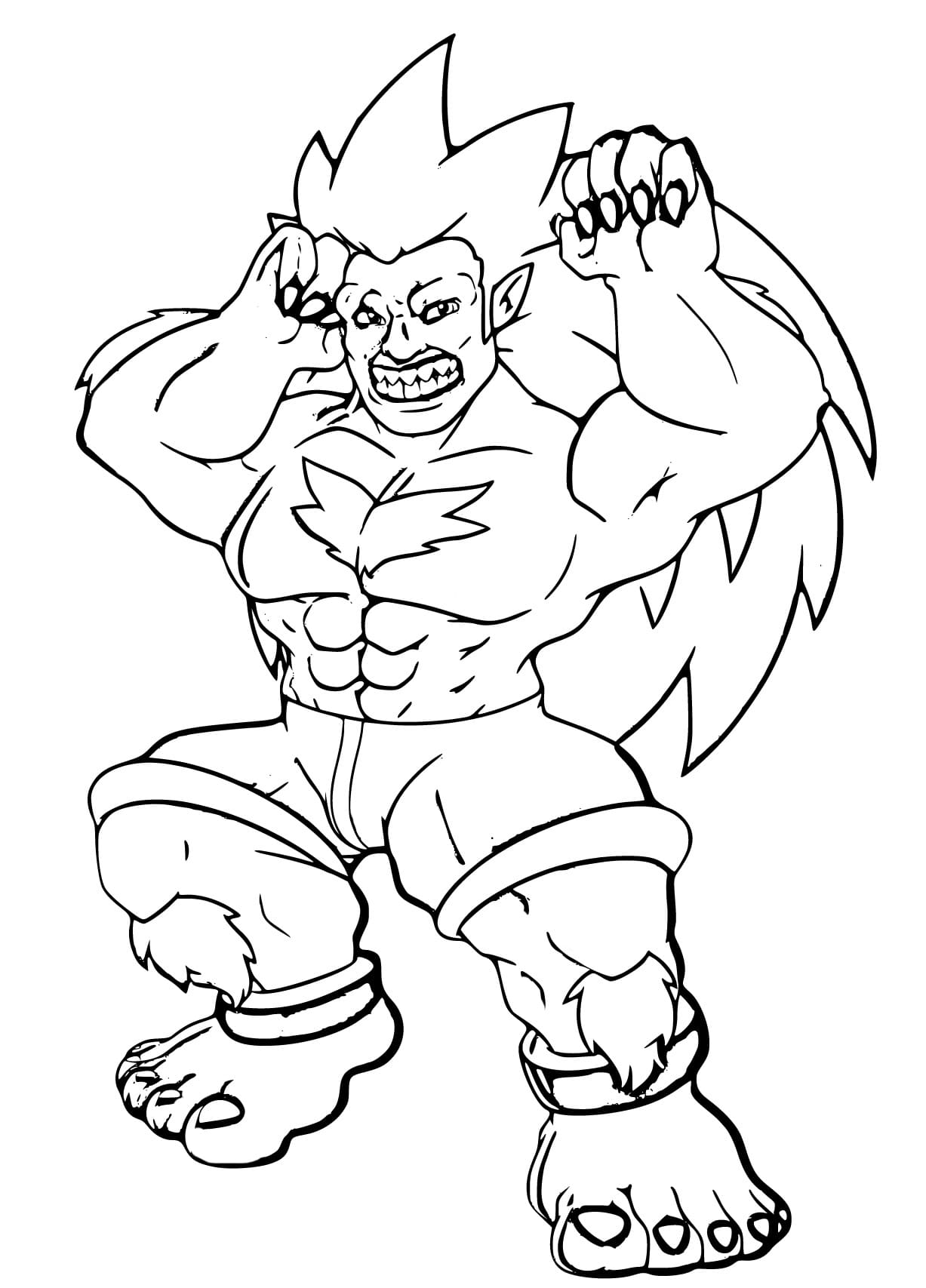 Desenho de Blanka Engraçado para Colorir