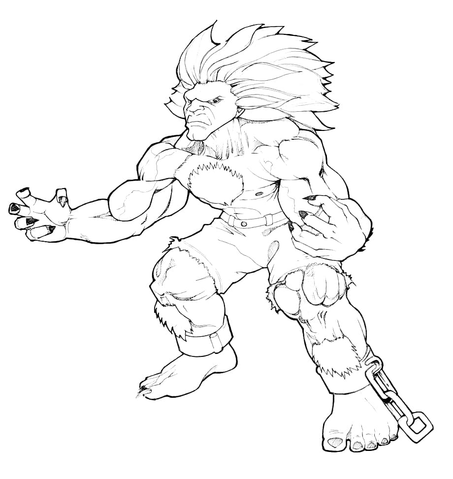 Desenho de Blanka Imprimivel para Colorir