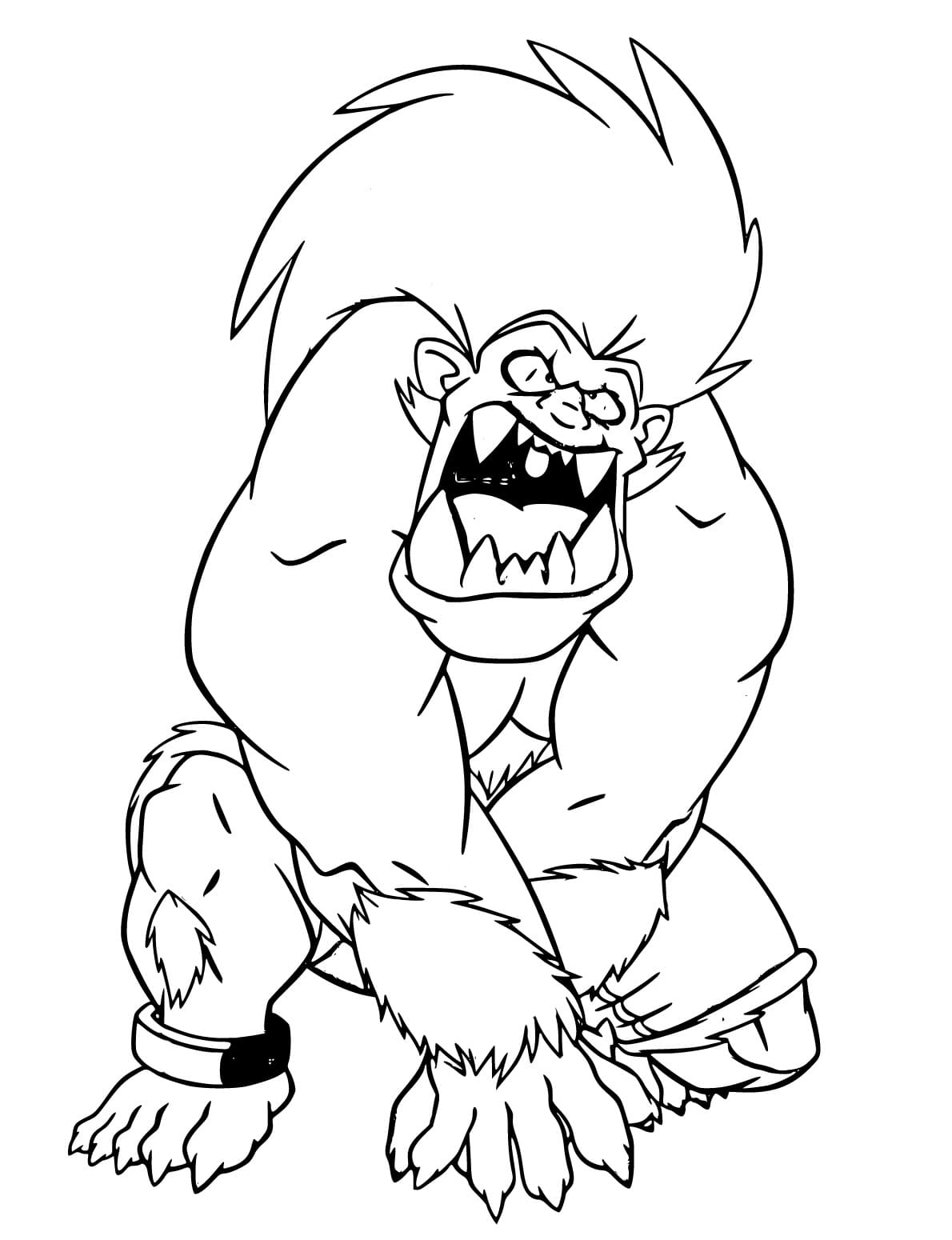 Desenho de Blanka Street Fighter para Baixar e Colorir
