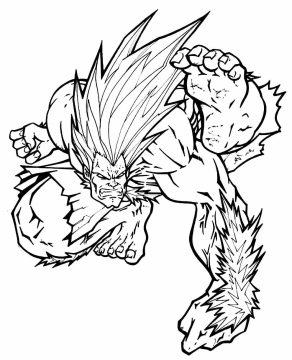 Desenho de Street Fighter Blanka para Colorir