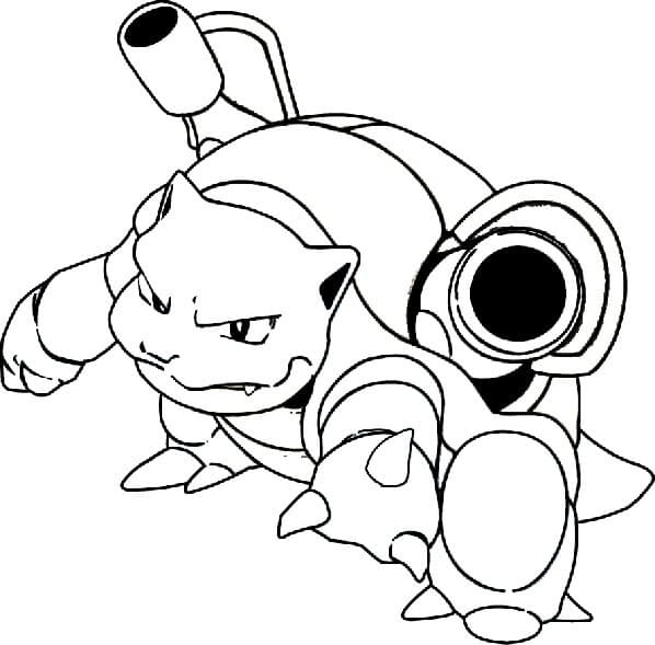 Desenho de Blastoise Pokemon para Colorir