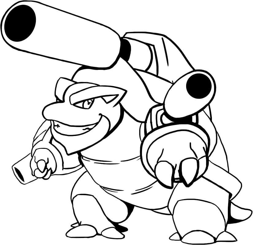 Desenho de Mega Blastoise para Colorir
